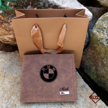 BMW logós férfi pénztárca sötétbarna