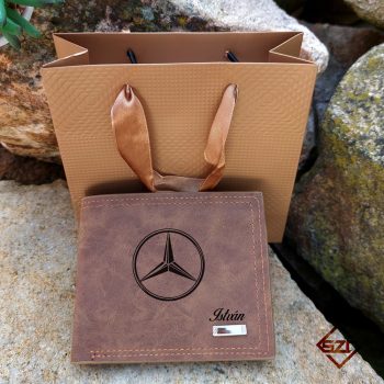 Mercedes logós férfi pénztárca sötétbarna