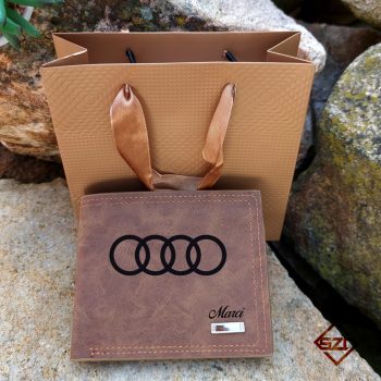 Audi logós férfi pénztárca sötétbarna
