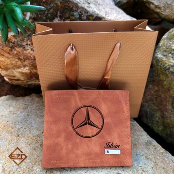 Mercedes logós férfi pénztárca világosbarna