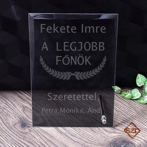 Üveg plakett - A legjobb főnök