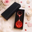 Szíves LED-es kristály kulcstartó egyedi monogramokkal