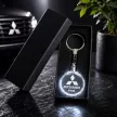 LED-es Mitsubishi kristály kulcstartó gravírozott Mitsubishi logóval és névvel