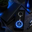 LED-es Mercedes kristály kulcstartó gravírozott Mercedes emblémával és névvel
