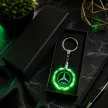 LED-es Mercedes kristály kulcstartó gravírozott Mercedes emblémával és névvel