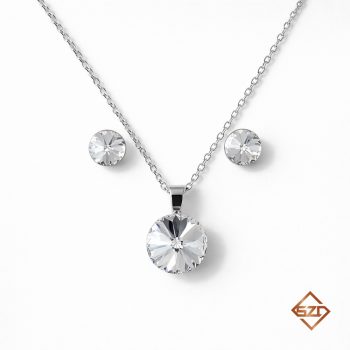 Fehér kristály ékszer szett