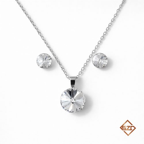 Fehér kristály ékszer szett