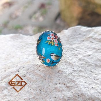 Kék madárkás gyűrű