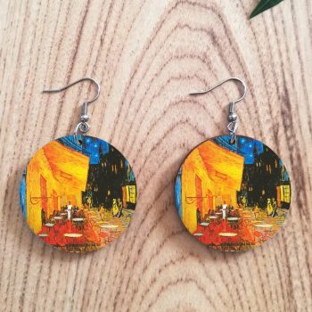 Van Gogh kávéház fa fülbevaló