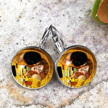 Klimt A csók francia kapcsos fülbevaló