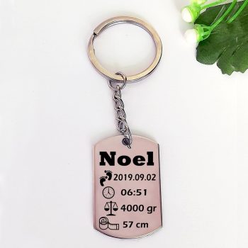 Baba Születési Információk kulcstartó b-01