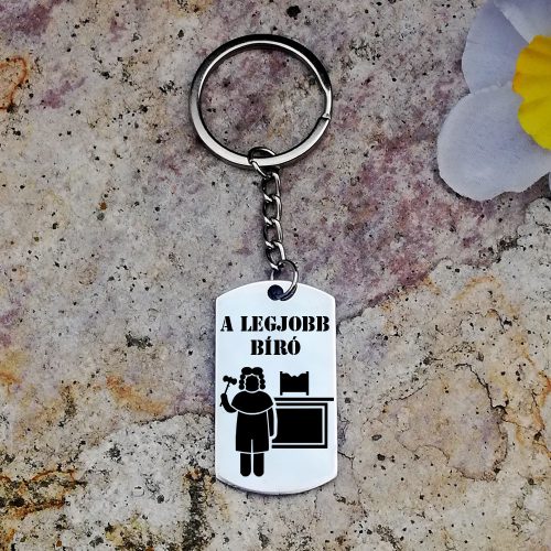 A legjobb bíró acél kulcstartó
