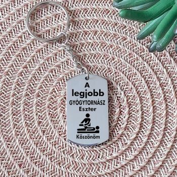 A legjobb gyógytornász acél kulcstartó