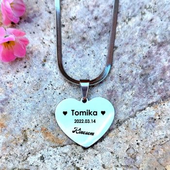 Szív nemesacél nyaklánc-02