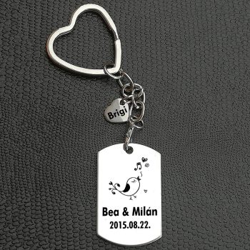 Szerelem neves-dátumos kulcstartó