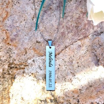 Saját neves nemesacél medál kígyóláncon