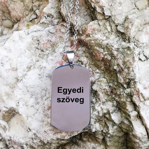 Tégla nemesacél nyaklánc egyedi szöveggel