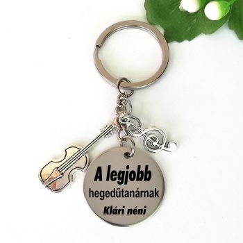 A legjobb hegedűtanárnak acél kulcstartó