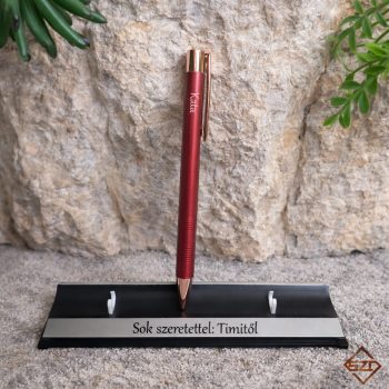 Bordó-rose gold fém toll dobozban