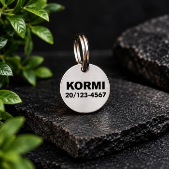   Acél cica- és kutyabiléta 20 mm – egyedi gravírozással