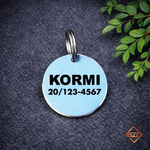 Acél cica-kutya biléta 20 mm