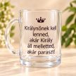 Névre szóló Királynő üveg bögre koronás, humoros felirattal