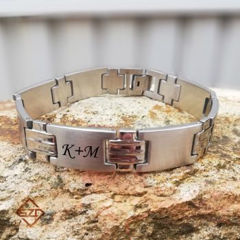 Gravírozott nemesacél férfi karkötő