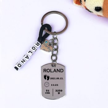 Baba születési információ kulcstartó-08