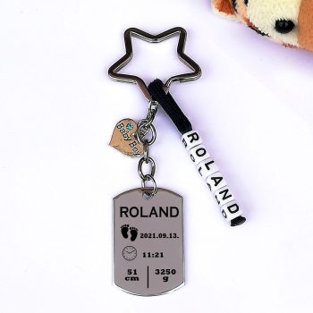 Baba születési információ kulcstartó-09