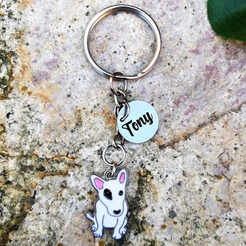 Bullterrier zománc kulcstartó