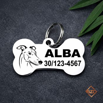 Agár nemesacél kutyabiléta 40x22mm