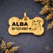 Agár kutyabiléta arany színben