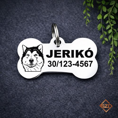 Alaszkai Malamut nemesacél kutyabiléta 40x22mm