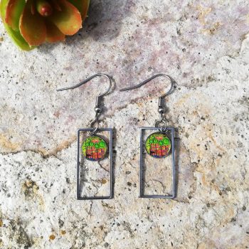 Hundertwasser tégla fülbevaló