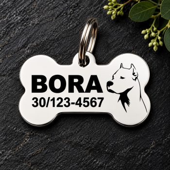 Argentin Dog gravírozott nemesacél kutyabiléta 40×22 mm
