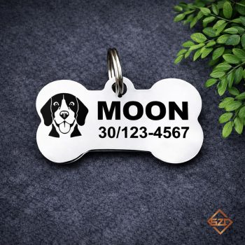 Beagle nemesacél kutyabiléta 40x22mm