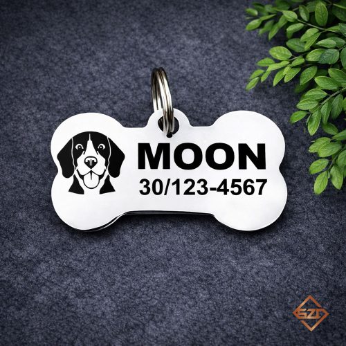 Beagle nemesacél kutyabiléta 40x22mm