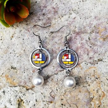 Modrian gyöngyös fülbevaló