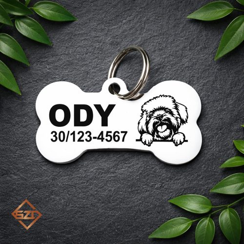 Bichon Havanese nemesacél kutyabiléta 40x22mm