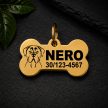 Gravírozott Cane Corso biléta nemesacélból