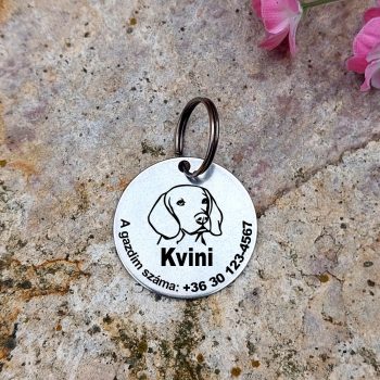 Vizsla nemesacél kutyabiléta 30mm