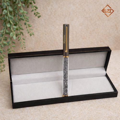 Ezüst kristályos toll díszdobozban