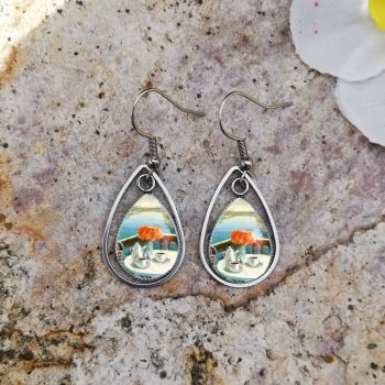 Balkon mintás csepp fülbevaló