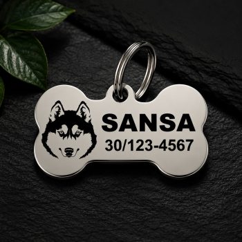 Husky nemesacél kutyabiléta 40 × 22 mm