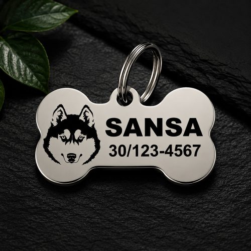 Husky nemesacél kutyabiléta 40 × 22 mm