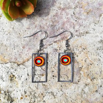 Sárga spirál tégla fülbevaló