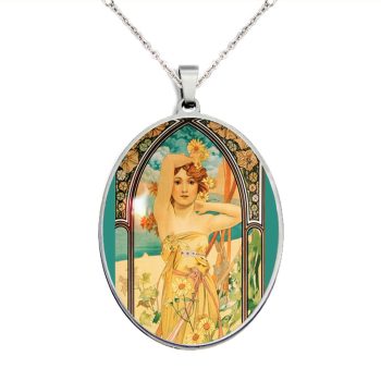 Mucha tavasz ovális nyaklánc