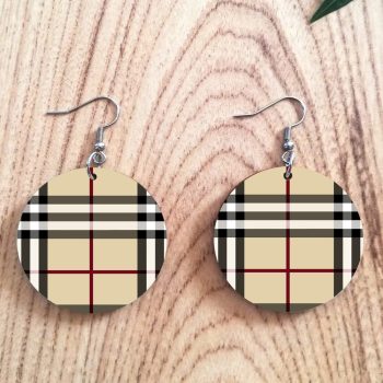 Burberry mintás fa fülbevaló
