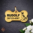 Foxterrier kutyabiléta egyedi gravírozással