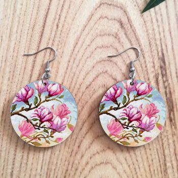 Magnólia fa fülbevaló